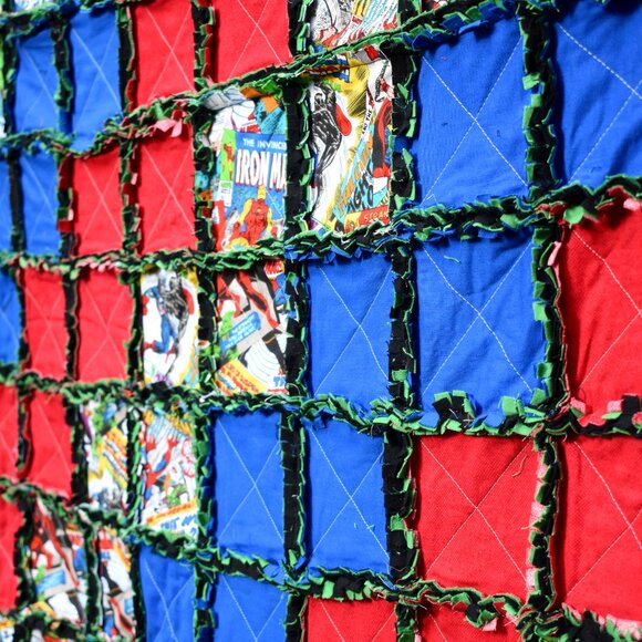 Comic Book Rag Quilt Throw - Picture 6 of 6